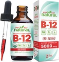 Warum nicht natürliches organisches Vitamin B12 Flüssigkeit - Sublingual Extra Strength 60 x 5000 mcg Methylcobalamin Tropfen, Vegan, Maximieren Absorption und Energie