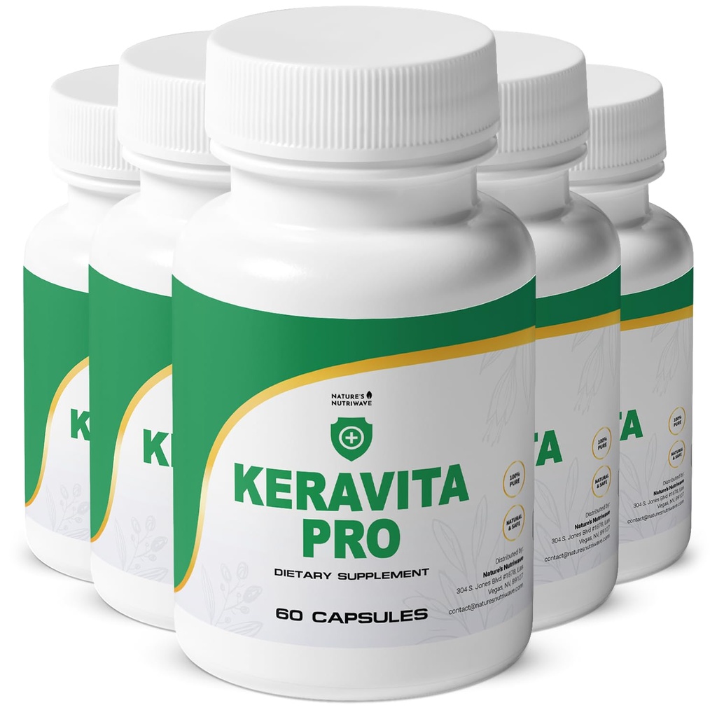 Keravita Pro - Integratore Naturale con Vitamine C, Vitamina E, Tè Verde, Turco e Mushroom per Capelli e Unghie | Non OGM, Stimolant-Free | Made in the USA, GMP-Certified | 60 capsule - 6 mesi di fornitura