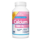 Vitamines du 21ème siècle Calcium 500 Plus Caplets extra D, 400 Nombre