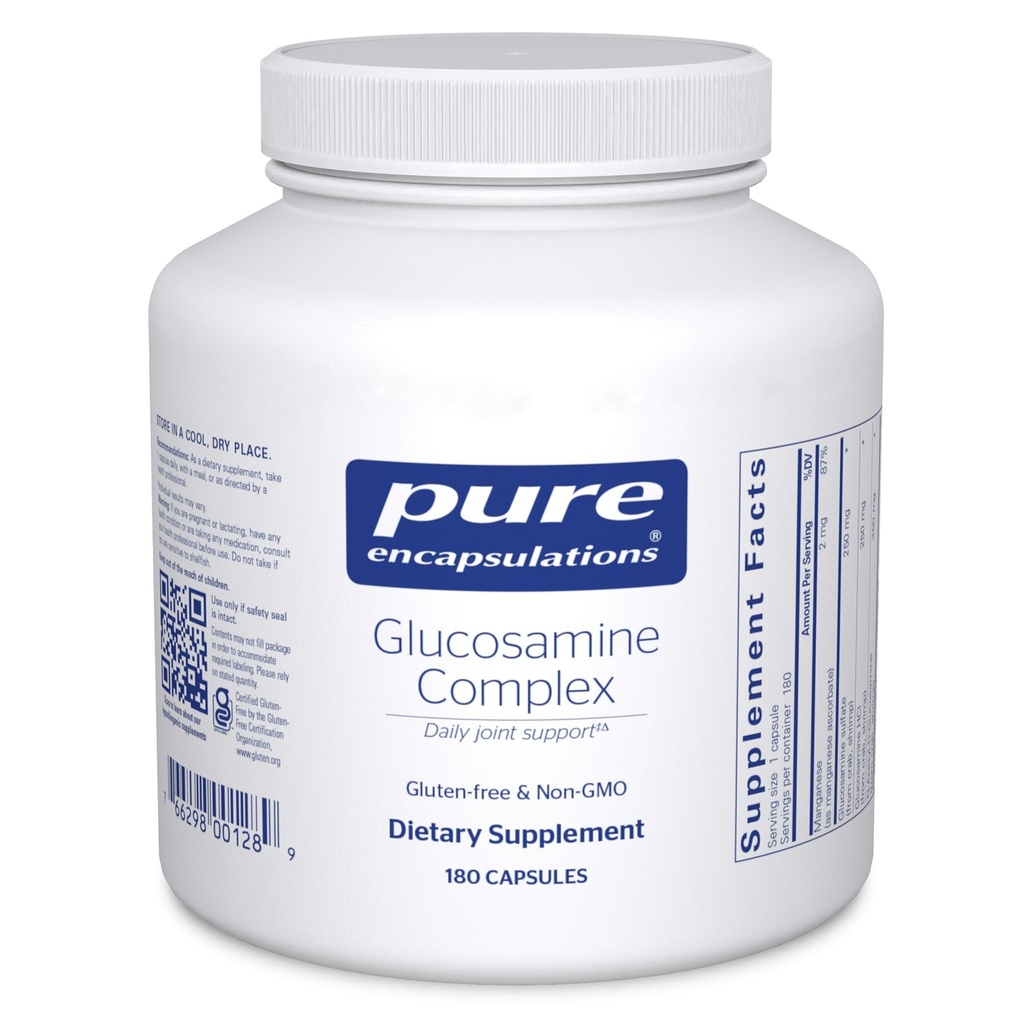 Pure Encapsulations Glucosamine Complex | Nahrungsergänzungsmittel Cartilage Unterstützung mit Manganese | 180 Kapseln
