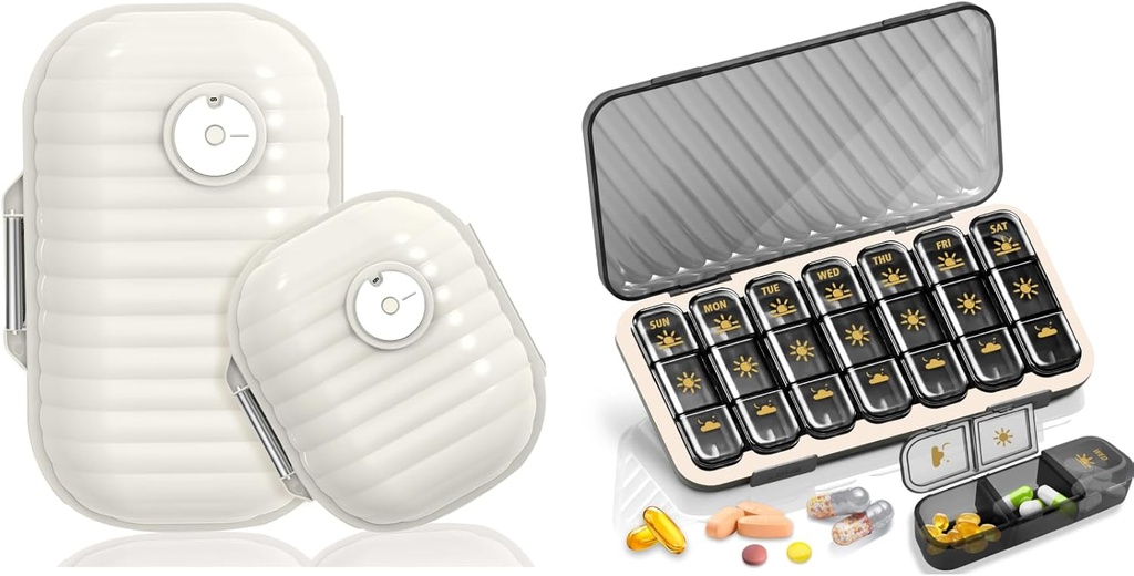 Organizzatore di pillole settimanali, organizzatore di viaggio Pill, grande scatola di viaggio 7 giorno, Am Pm tre caso di pillole giornaliere con contenitore di medicina rimovibile