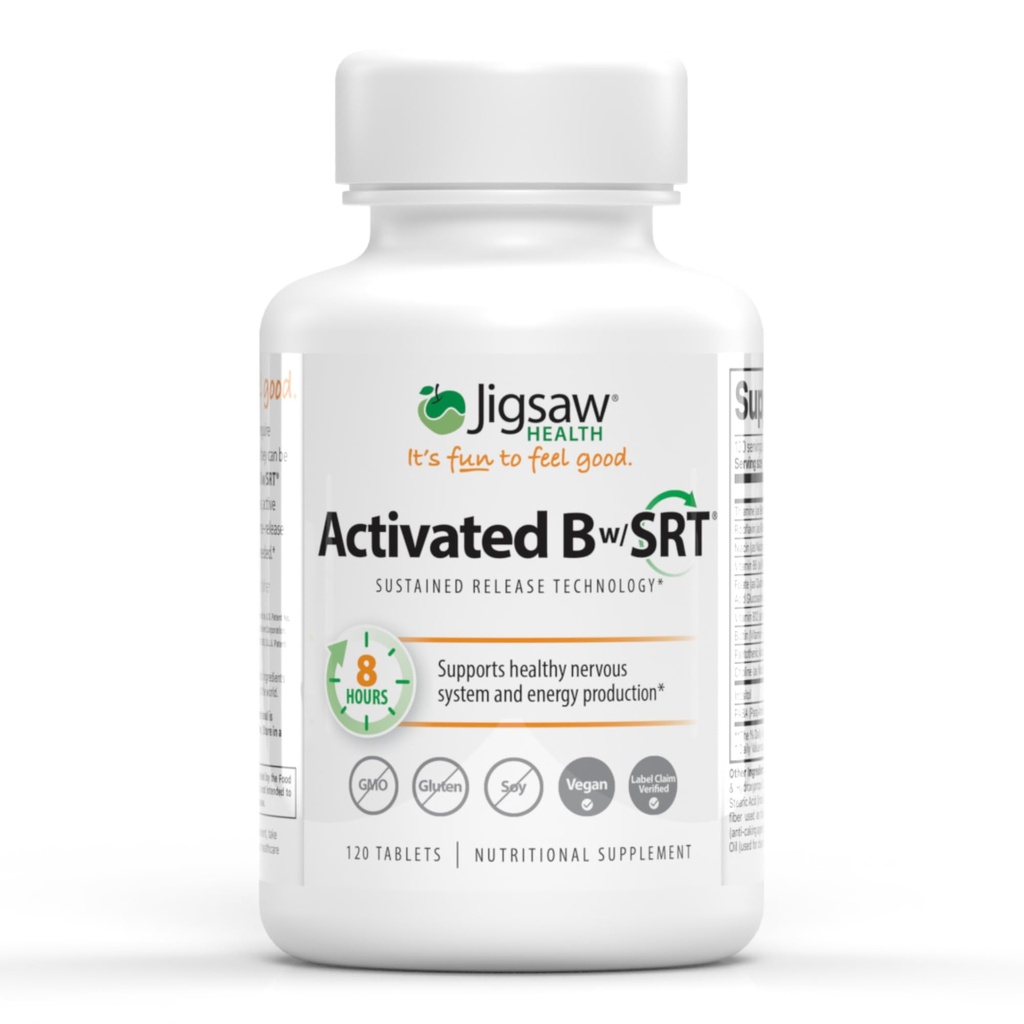 Jigsaw Health Activated B w/SRT | Unterstützt gesunde Nervensystem- und Energieproduktion | 120 Tabletten