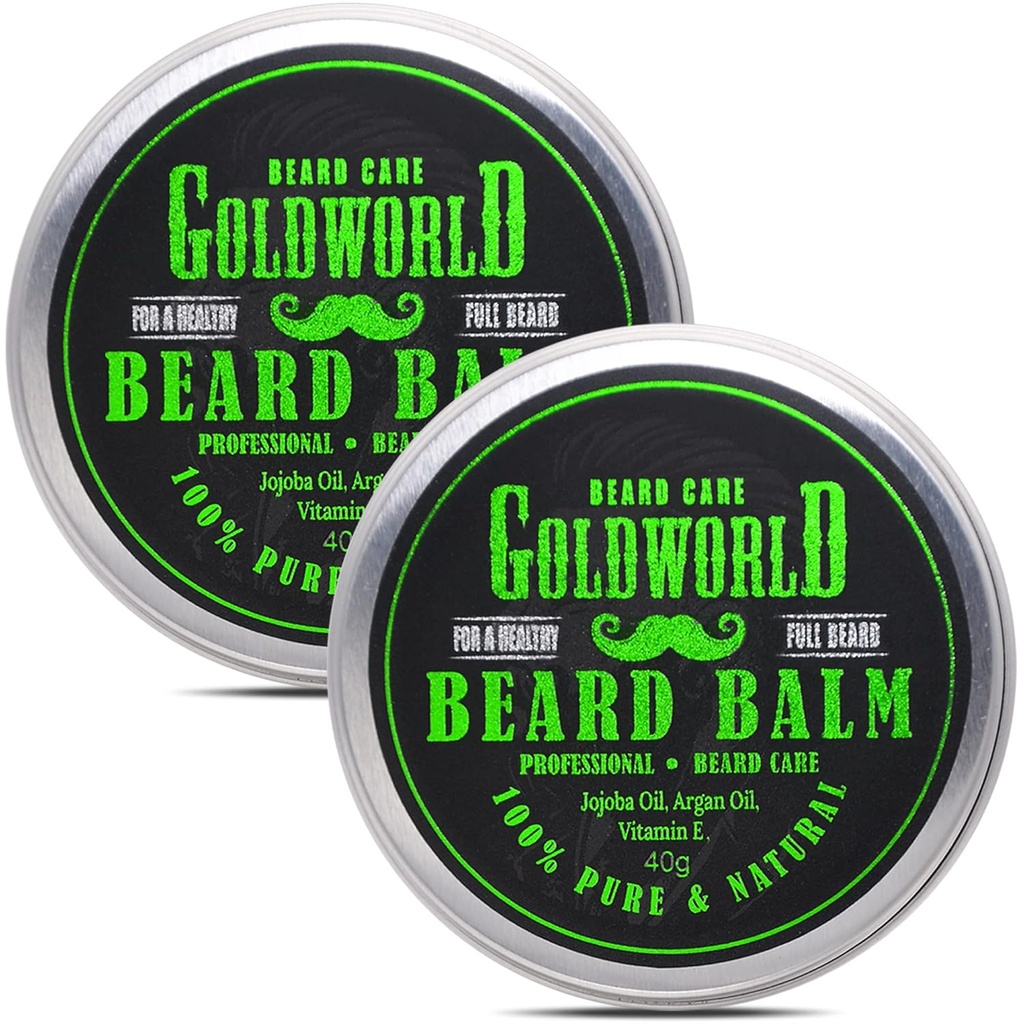 GoldWorld 2 Pack Bart Balsam für Bart Grooming, Bartpflege