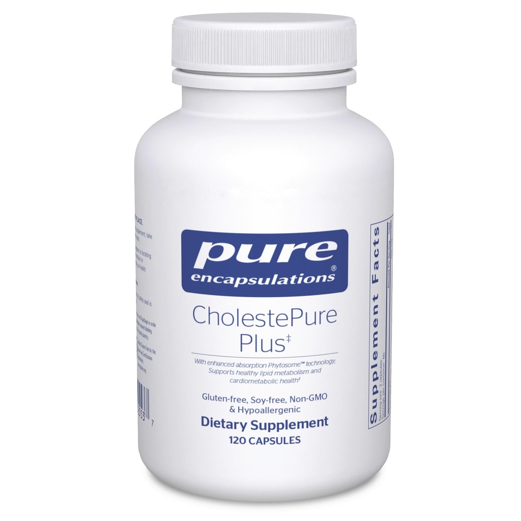 Pure Encapsulations CholestePure Plus 120's - Unterstützt Lipid Stoffwechsel & Herz Gesundheit* - Berberine Supplement - mit Citrus Bergamotte - Glutenfrei & Non-GMO - 120 Kapseln