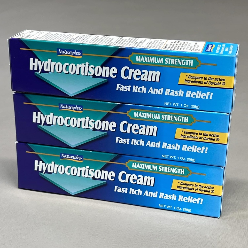 Naturalplex Crema Idrocortisone Crema Anti-Itch, 1% (3 Confezione) (3)