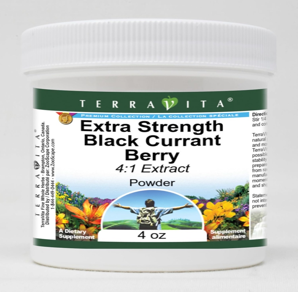 Extra Strength Black Currant Berry 4:1 Poudre d'extrait (4 oz, ZIN: 514115) - 3 emballages