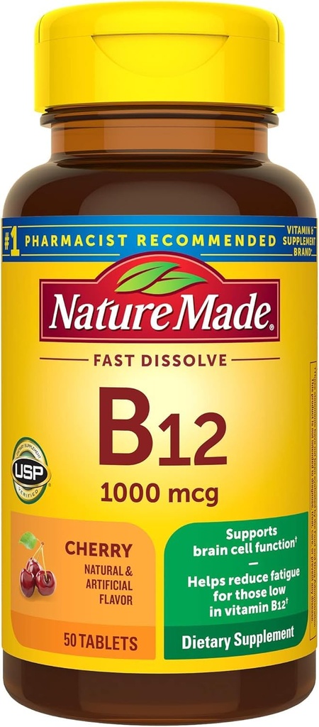 Natur Made Vitamin B-12 1000 MCG Sublingual, 50 Count (Pack mit 3)