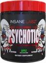 Insane Labz Psychotic, High Stimulant Pre Workout Powder, Extreme Lasting Energy, Fokus und Ausdauer mit Beta Alanine, Kreatin Monohydrat DMAE, 35 Srvgs (Apple)