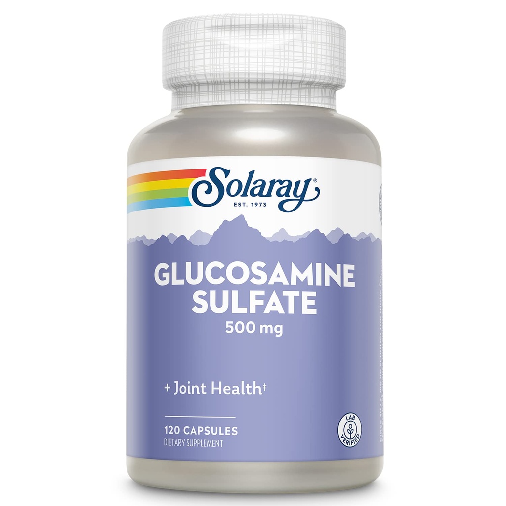SOLARAY Glucosamine Sulfat 500 mg | Gesunde gemeinsame Flexibilität und Widerstandsfähigkeit Unterstützung (60 Serv, 120 CT)