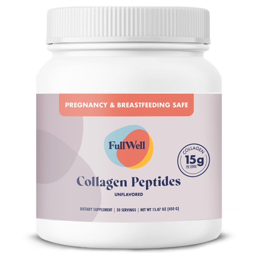 FullWell New Hydrolyzed Collagen Peptide, Stillen & Schwangerschaft Safe Grass-Fed Collagen Pulver für Frauen, 15g Unflavored Collagen, 30 Servierungen