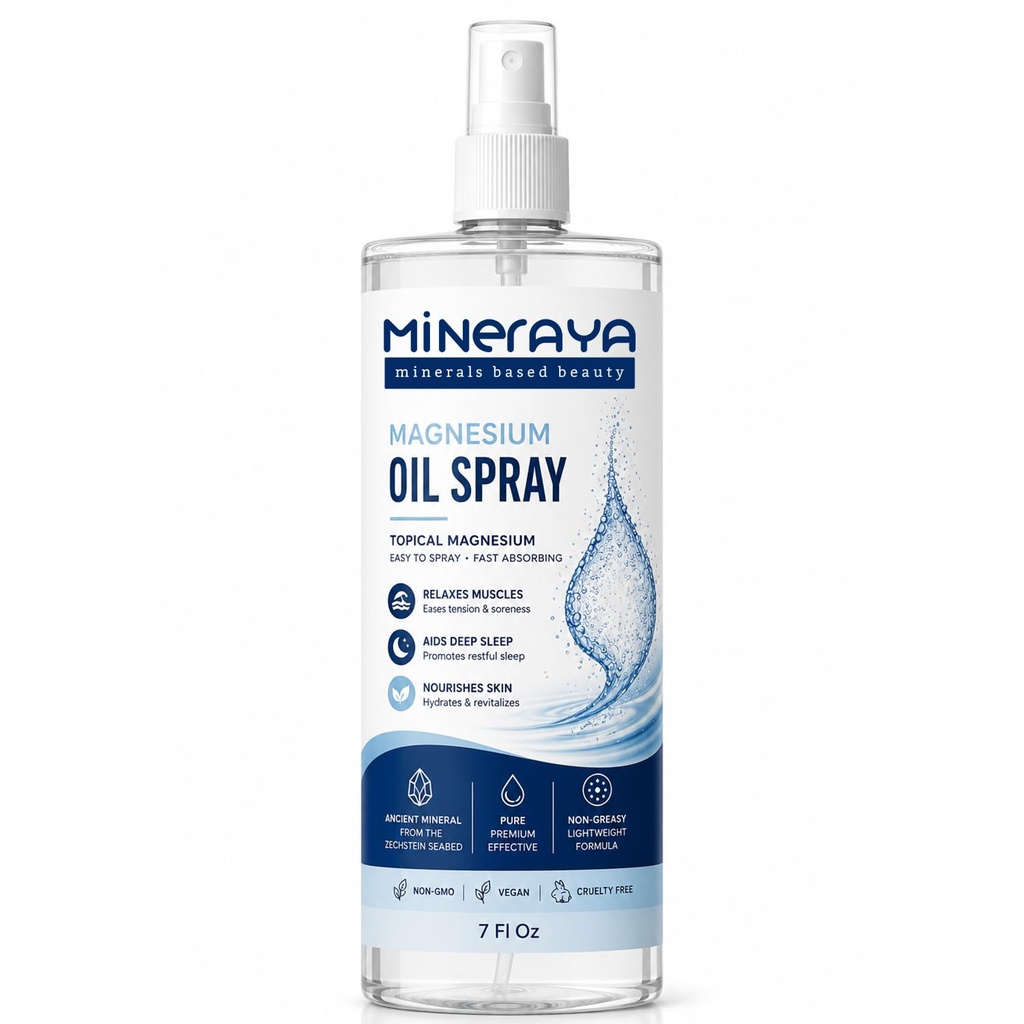 Spray d'huile de magnésium 7 Fl Oz. 100% biologique, extra-résistance Spray de magnésium topique pour les pieds.