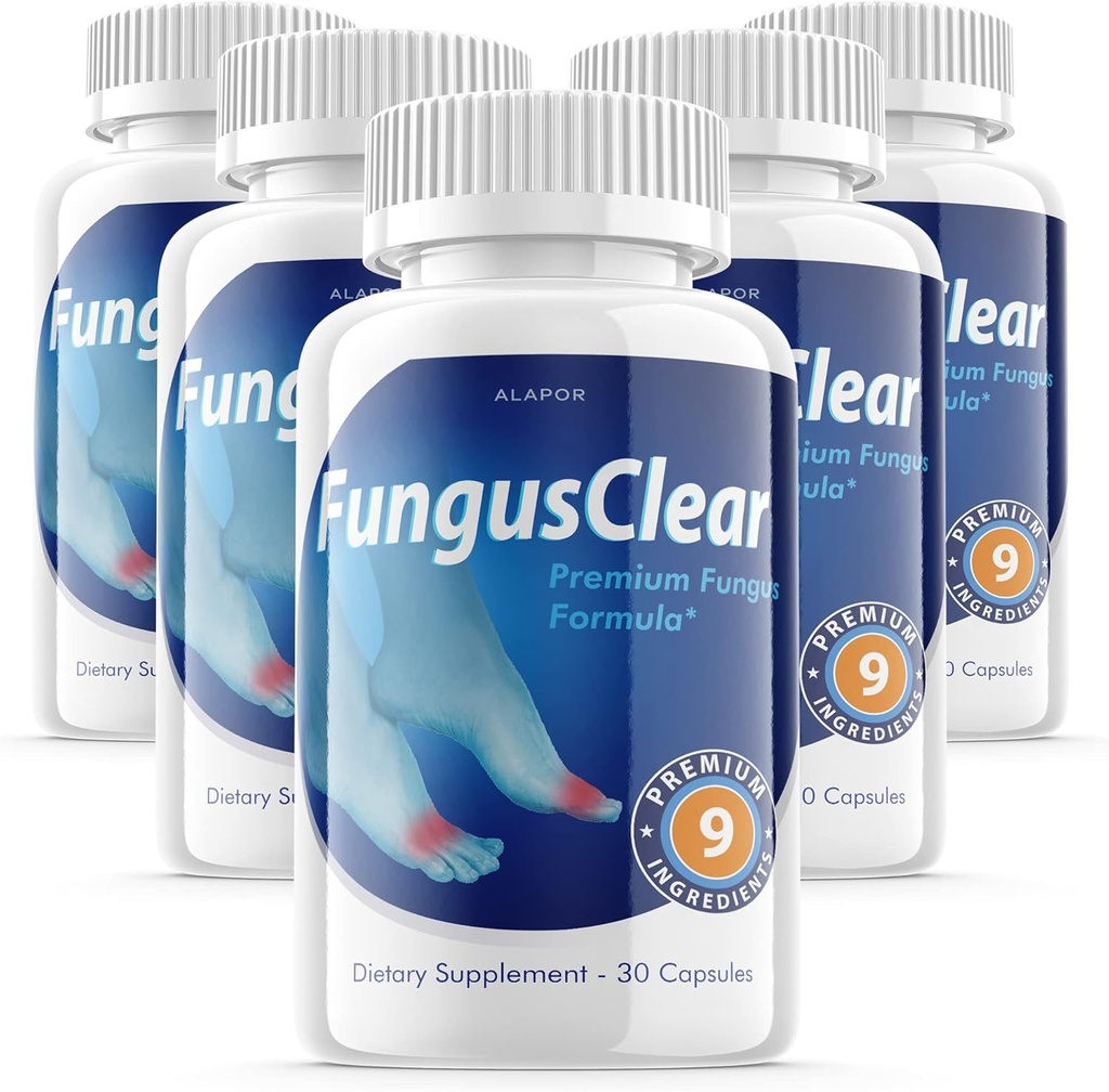 (5 Pack) Fungus Clear - Probiotic Fungus Clear Pills, Advance Formula Fungusclear Capsules, Fungus Clear Max, per 150 giorni di alimentazione.