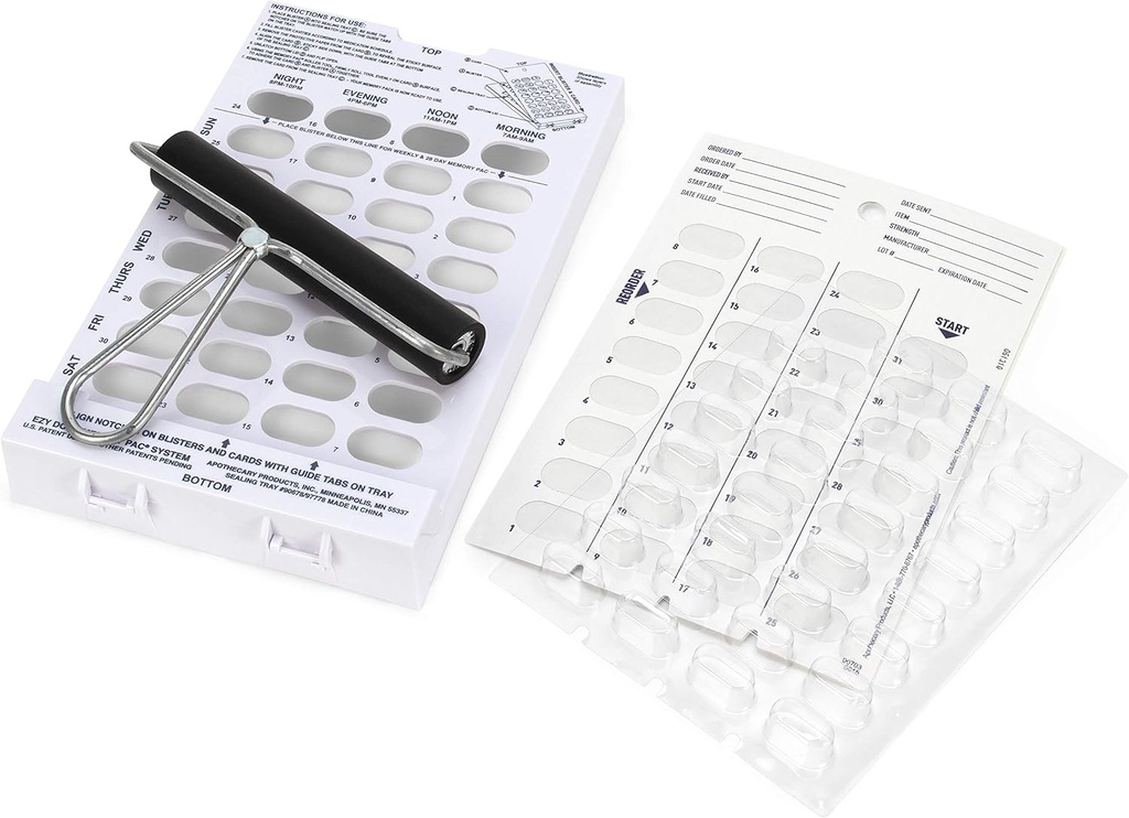 Pilule jetable (31 jours) Pilule, Médecine, Organisateur Vitamine Boîte de planificateur mensuel de la trousse comprend cartes, plateau, plaquettes, bruyère