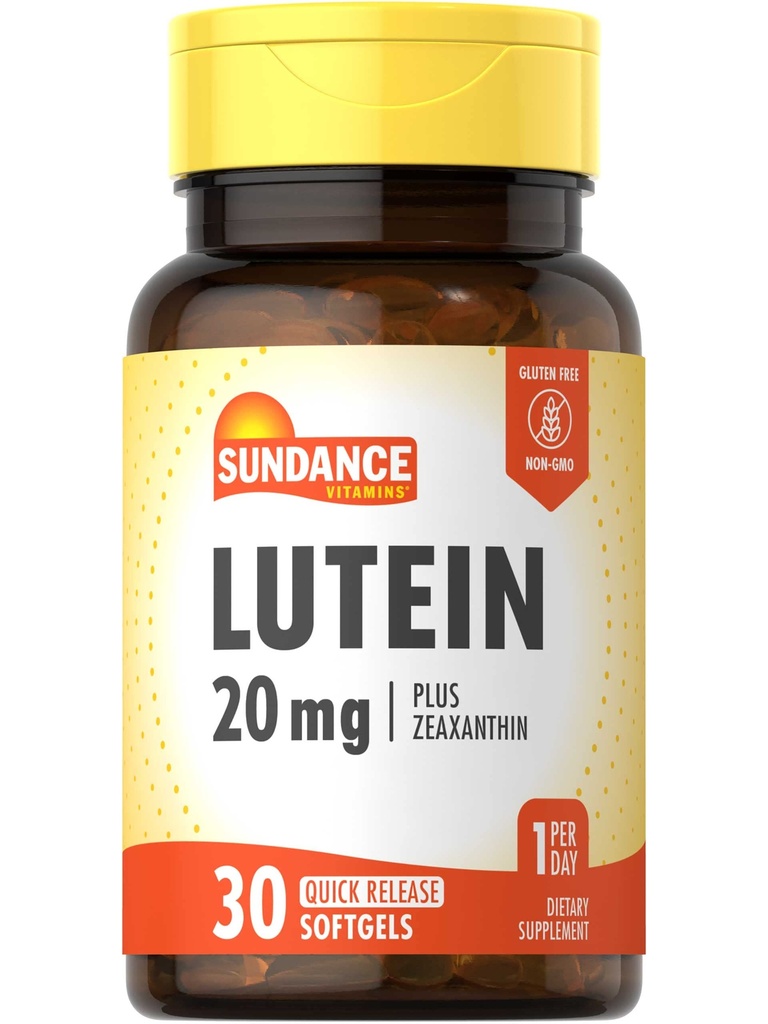 Sundance Lutein 20mg | 30 Softgels | mit Zeaxanthin | Non-GMO und glutenfreie Ergänzung
