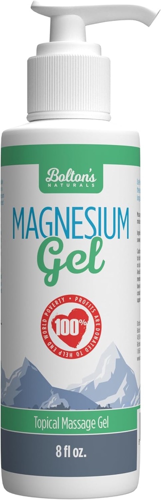 Bolton's Naturals Topical Magnesium Gel 8 fl oz | Soothing Magnesium Gel | Best for Massage, Topical Skin Dermal Absorption | Beruhigend und entspannend
