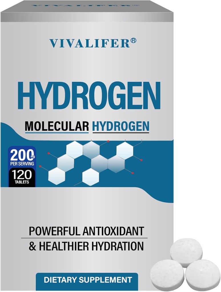 Idrogeno Acqua 120 compresse, H2 Idrogeno molecolare con Magnesio Supporta la salute del cervello e la funzione cognitiva, Energy Boost & Metabolism