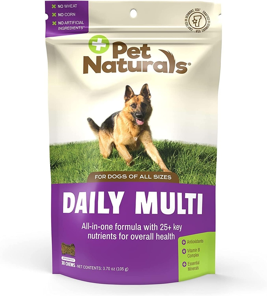 Animal Multivitamine quotidienne pour chiens, Veggie Flavor, 30 Chews - Miam Chews avec acides aminés, et les antioxydants - soutient l'énergie, la fonction métabolique et le bien-être des animaux