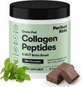 Polvere proteica Keto Collagen perfetta con olio MCT - Grassfed, GF, Multi Supplement, Migliore per le diete Ketogenic, Utilizzare come Cremante Keto, in Caffè e Shakes per le donne e gli uomini (cioccolato sottile)