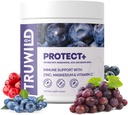 TruWild Protect+ Vegan Immune Support & Antiossidante, Tutti Vitamina C naturale, Zinco, Magnesio, Resveratrolo, Acai, Non OGM, Gluten Free Capsule Supplement Made in the USA cGMP, 30 Servings