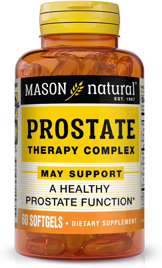 MASON NATURAL Prostate Therapy Complex with Saw Palmetto, Nettle Root & Pumpkin Seed Oil - Supports a Healthy Prostate Function*, 60 Softgels
