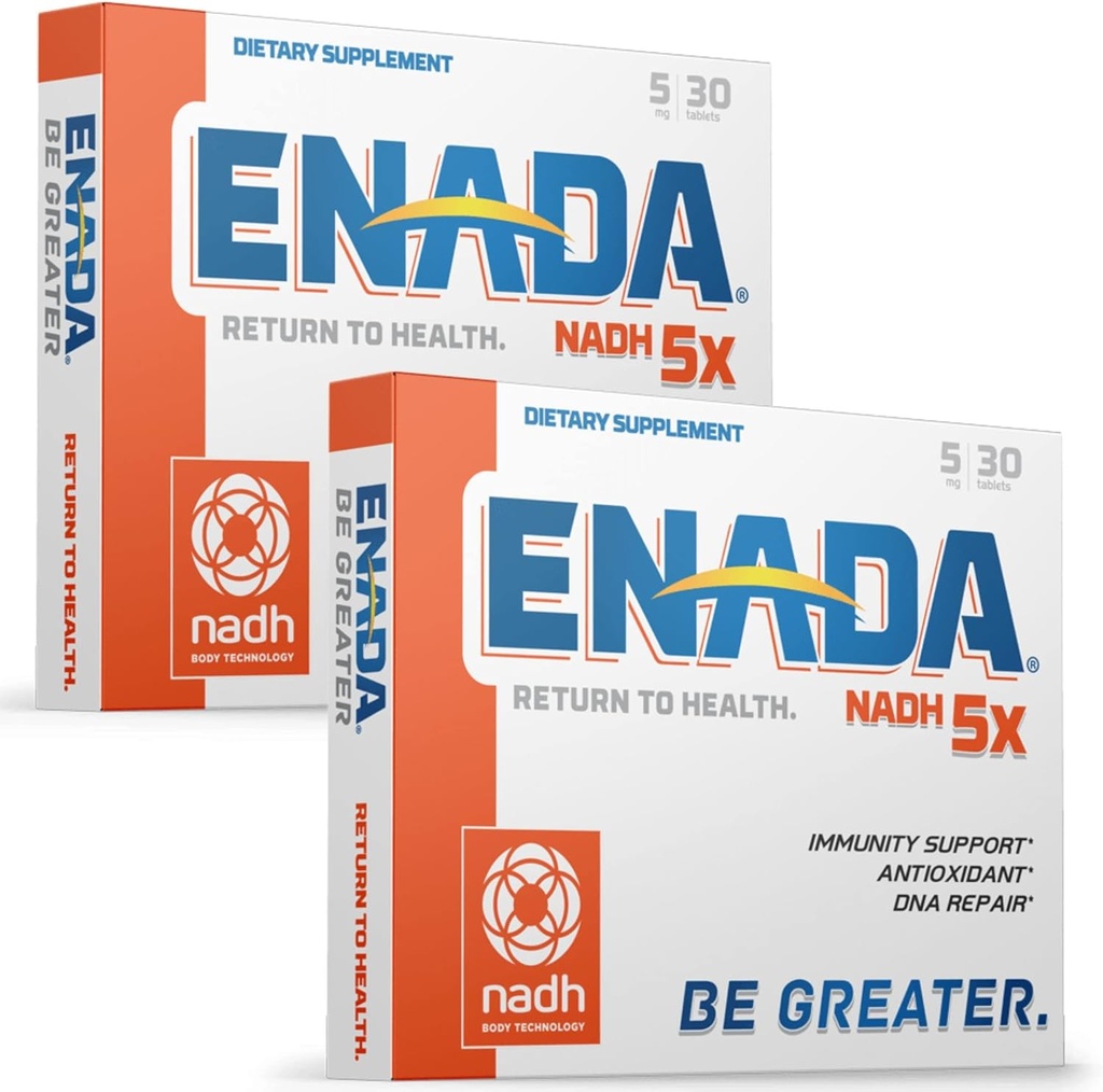 ENADA neue 5MG NADH-Ergänzung (reduziert NAD) effizienter als NMN | Natürliche Energie-Ergänzung, die Immunität, DNA-Reparatur, Antioxidans | Serves als Energie- und Gedächtnis-Booster | 60 Tabletten...