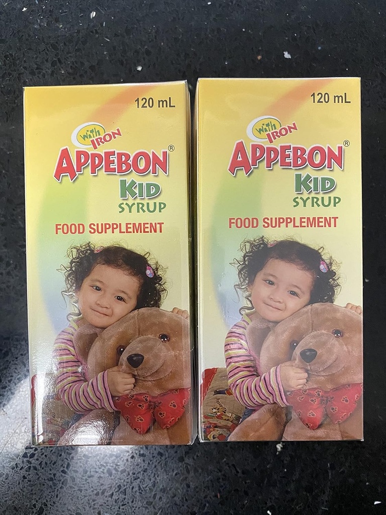 Paket von 2 Appebon Kid Syrup Nahrungsergänzung mit Eisen 120ml