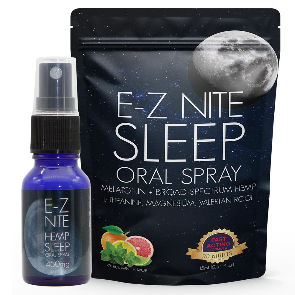 Spruzzo di sonno canapa con Melatonin L-Theanine Valerian Root Magnesium | Fast Acting Non-Habit Forming Non-GMO, Gluten Free, Natural Sleep Aid