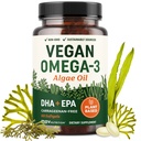 Vegan Omega 3 Algae Öl | Pflanzenbasierte DHA EPA | Sustainable Sourced, No Carrageenan, Non GMO | Herz, Gehirn und Augengesundheit | Fish Oil Alternative | Algae Omega 3 Supplement | 60 Softgel Kapseln