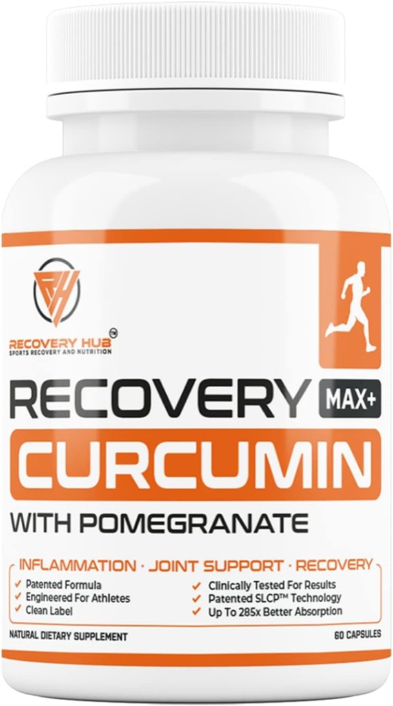 Recovery MAX+ Turmeric/Curcumin Supplement - Unterstützt das Herz, Gehirn, Immunsystem, Gelenke, Leber, Colon Health – Patentierte Formel - Bis zu 285x Mehr Absorption - Glutenfrei + Vegan - 60 Kapseln