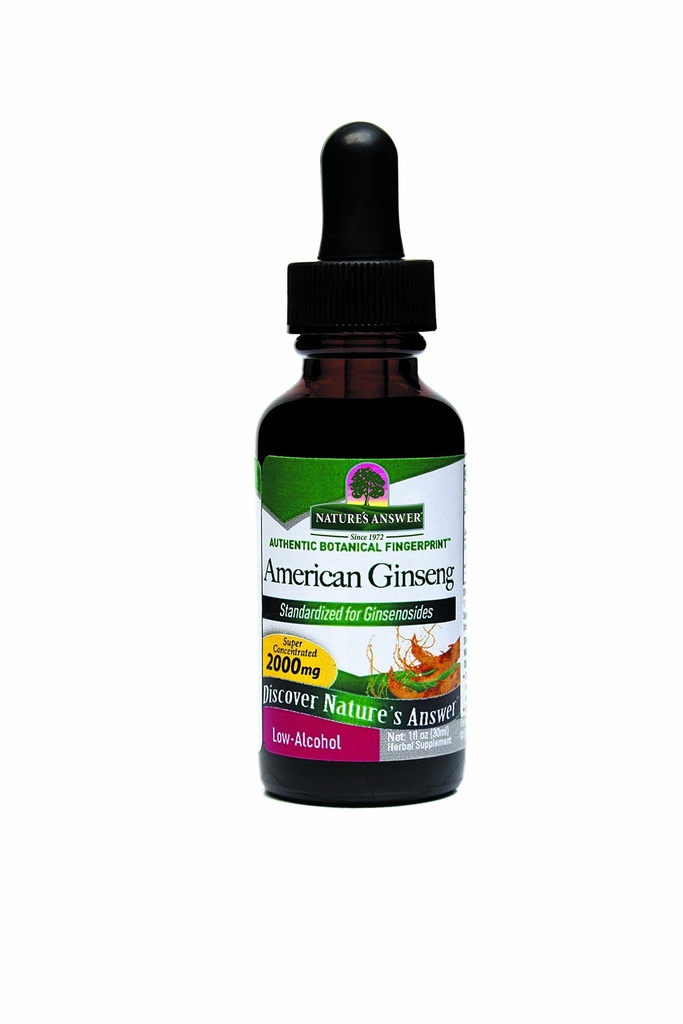 Nature's Answer American Gingseng Root Supplement mit Bio-Alkohol, 1-Fluid Unze | Immununterstützung | Fördert Kognitive Funktion | Natürliche Energie Booster