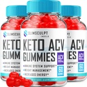 (3 Pack) Slimsculpt Keto ACV Gummies - Advanced Formula Slim Sculpt Keto Plus ACV Gummies Aceto di sidro di mele Keto Slimsculpt ACV Gummies Supplementari dietetici Donne (180 Gummies)