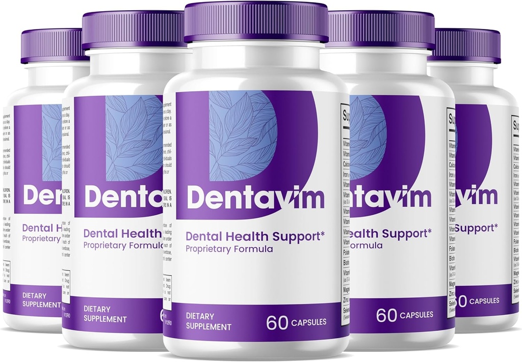 (5 Pack) Capsule Dentavim - Tutto Cura Naturale per Teeth e Gums - Dentavim Dental Health Formula - Massima Forza, Vitamina & Minerali per Protezione Orale Complessiva, Denta Vim Advanced