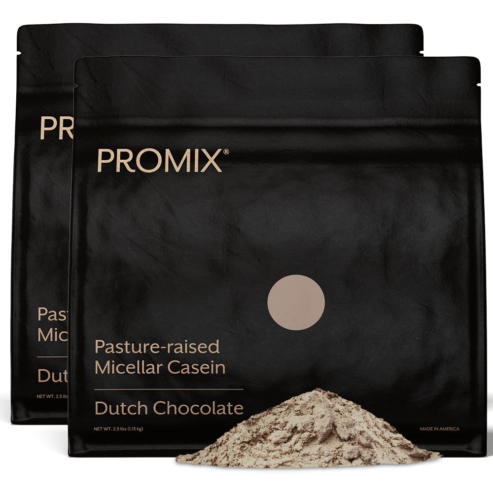 ProMix Nutrition Casein Protein Powder - Gras-Fed, Weide Raised, Slow Release 25g Micellar Casein - 5.4g BCAAs Glutenfrei, Sugar Free, Soy Free - Schokolade, 5lb
