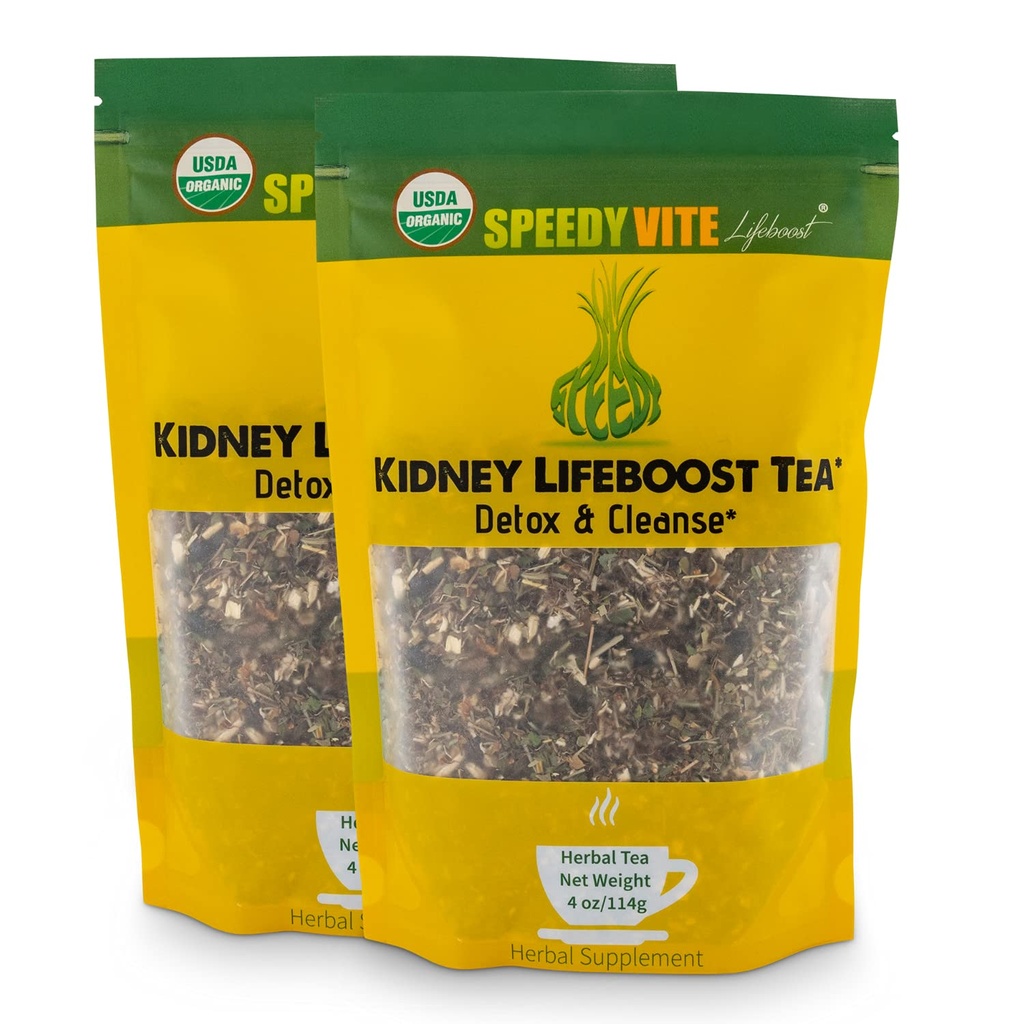 SpeedyVite Kidney Bladder LifeBoost Tea Herbal Supplement, USDA Organic Cleanses & Supports Urinary Tract Health, Marshmallow Root Dandelion Goldenrod Juniper Hydrangea+ Detox naturale