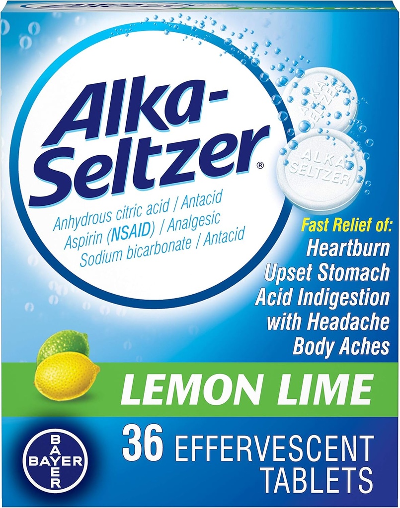 Alka-Seltzer Lime 36 Tabelle Effervescenti (Pack of 2)