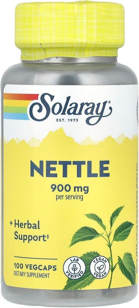SOLARAY Nettle, 100 VegCaps (450 mg pro Kapsel)