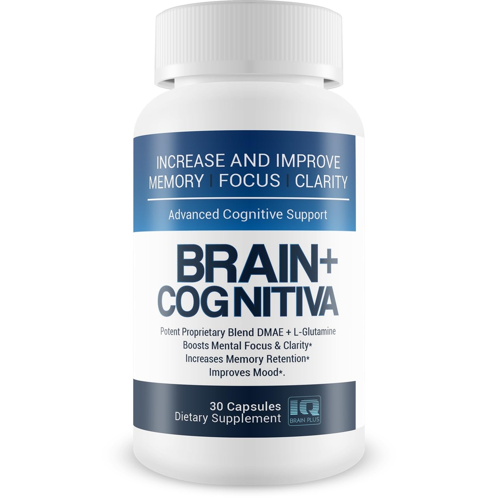 Brain + Cognitiva - Advanced Cognitive Support - Helfen Sie, das Gedächtnis zu erhöhen und zu verbessern, den mentalen Fokus zu steigern und die mentale Klarheit zu unterstützen - Alpha-GPC-Kapseln für die Gehirnunterstützung und Opti Nootropic Boost