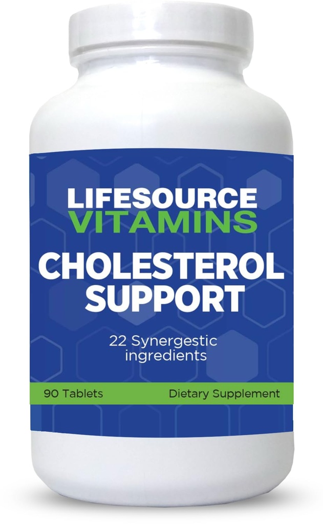 LifeSource Vitamins Cholesterol Support - 28 Tutti gli ingredienti naturali sinergici - Colesterolo e Trigliceride Questo può migliorare il cuore e la salute cardiovascolare90 compresse