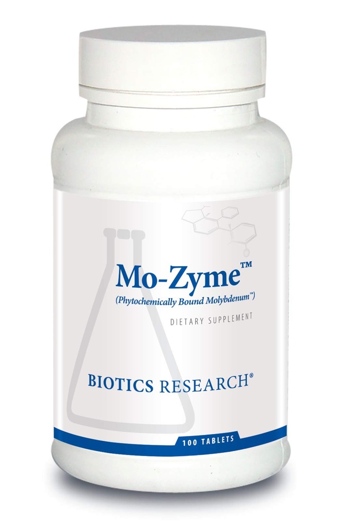 Recherche en biotique Mo-Zyme Molybdène 50 microgrammes, Soutien du foie, Détoxification, Élément de trace essentiel, Métabolisme sain, Soutien antioxydant 100 comprimés