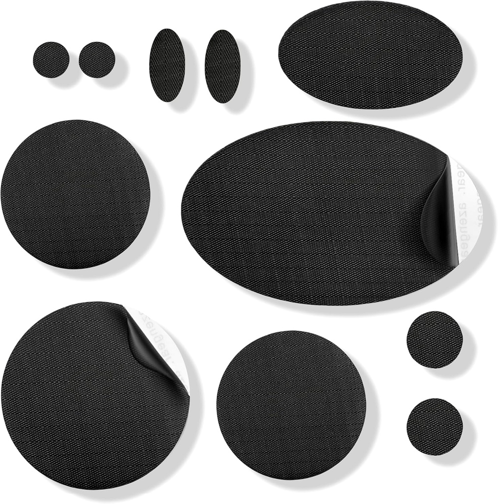 aZengear Repair Patches - Wasserdicht, Selbstklebend, Tear-Cold-Heat-Resistant Nylon Polyester Fix Puffer Coats, Getriebe, Zelte (11 Stück, Solid Black)
