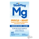 SlowMag Muskel + Herz Magnesium Chlorid mit Kalzium-Ergänzung zur Unterstützung der Muskelentspannung, okzialen Muskel Cramping & Herzgesundheit, hohe Absorption, 60 Zähler