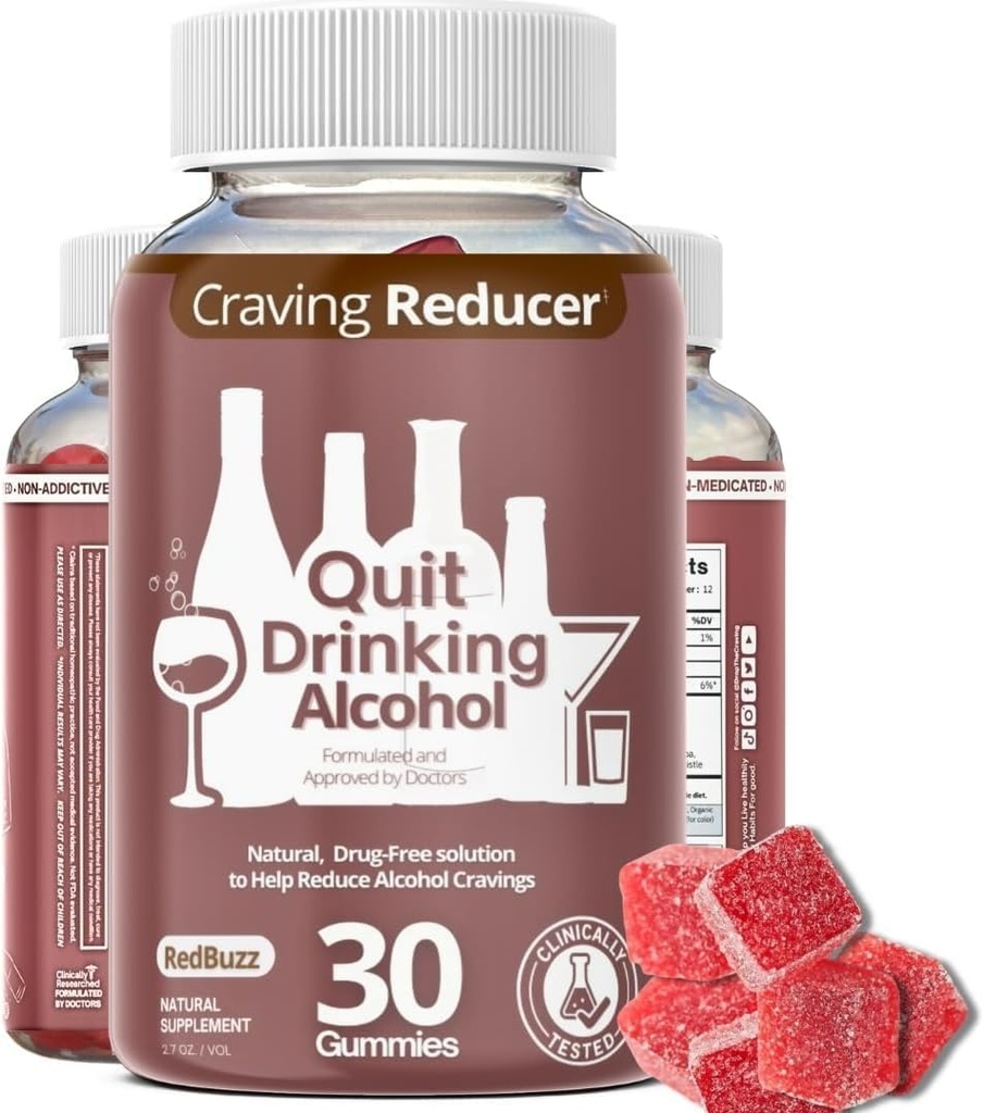 Sobrio da Alcohol, Rilievo di Craving di Alcol Quit Alcohol-Multi-Vitamin Gummy per aiutare a ridurre Cravings, Anti Alcohol, Liver Detox, Facile da prendere come necessario Supporto Essenziale / 30 giorni Conteggio (Quit Alcohol)