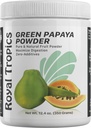 Tropiques royales Poudre de papaye verte. Enzymes pour support digestif.