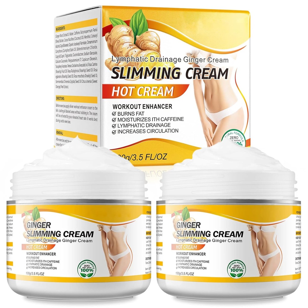2PCS VOGSIG Ginger Slimming Cream - Anti Cellulite, Fat Burning, Tightening & Moisturizing, je 1oz