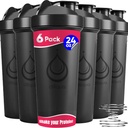 6 PACK, Shaker Bottles mit Draht Whisks für Proteinmischungen | Leakproof Blender Shaker Bottle Pack | BPA-Free & Geschirrspüler Safe | 6 24 oz Shaker Flaschen | Shaker Cups für Shaker