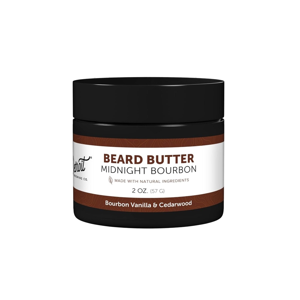 Detroit Grooming Co. Bart Butter für Herren | Limited Edition | Soften, Hydrates & Nourishes mit Safflower Oil & Shea Butter | Midnight Bourbon Scent, 2oz