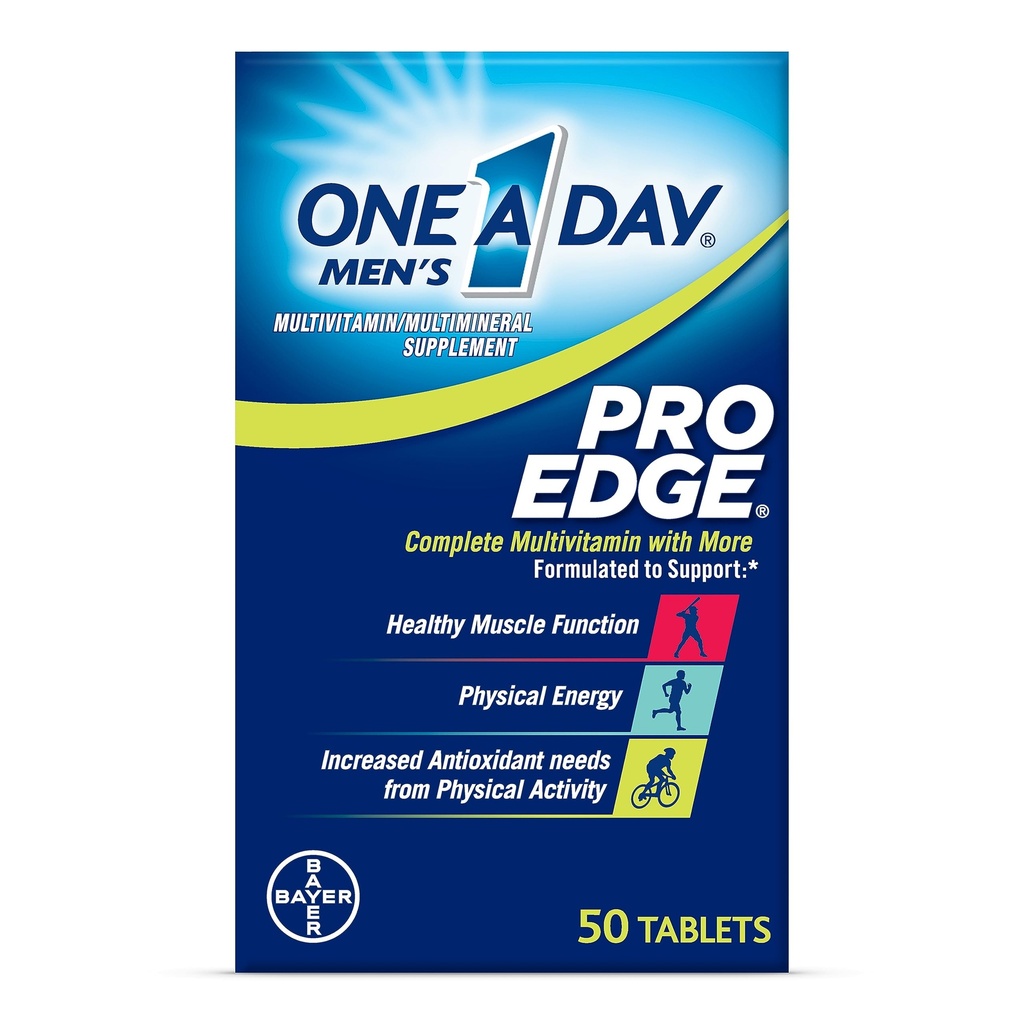 Ein Tag Männer Pro Edge Multivitamin, Ergänzung mit Vitamin A, C, D, E und Zink für Immun-Gesundheit Unterstützung und Magnesium für gesunde Muskel-Funktion, 50 Zähler