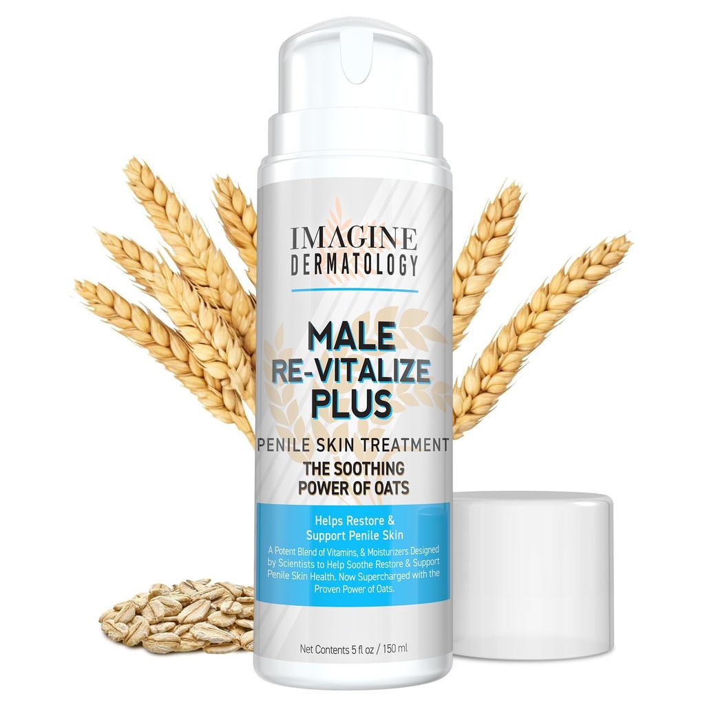Male Re-Vitalize PLUS - Hafer Penis-Gesundheitscreme für Männer - Linderung, Wiederherstellung und Unterstützung Haut - Moisturizer Penile Lotion - Große Wertgröße (5fl oz/150ml)
