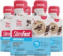 SlimFast Meal Sostituzione Shake, Cappuccino Originale Delight, 10g di Pronti a Bere Proteine per Perdita di Peso, 11 Fl. Oz Bottiglia, 4 Conte (Pack of 3) (Packaging May Vary)