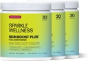 Spumante benessere della pelle Boost Plus (Mixed Berry) [3-Pack of 30-Serves] | Polvere di collagene con peptidi di collagene idrolizzati VERISOL Bioactive, vitamina C & acido ialuronico | Migliorare l'elasticità della pelle